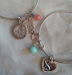 Silver Charm Bangles